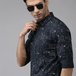 SPYKAR Cotton Slim Fit Opaque Printed Casual Shirt-image-82