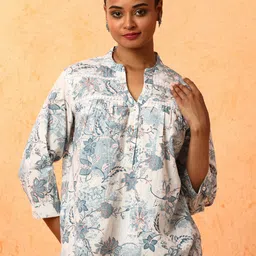 Jaipur Kurti Women Floral Print Cotton Top-image-19