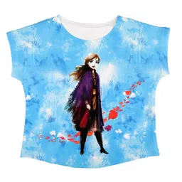 Disney by Wear Your Mind Girls Blue Printed Round Neck T-shirt-picture-35