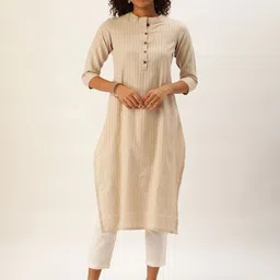 Saanjh Women Striped Straight Kurta-picture-11