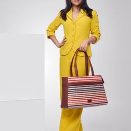 ZOUK Striped Oversized Structured Shoulder Bag-picture-6