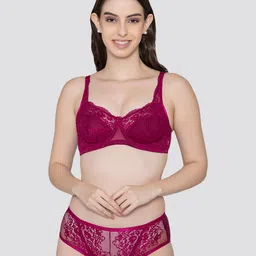 K LINGERIE Pack of 1 Brassica Bikini Cut Lace Bra Panty Set BGD-image-60