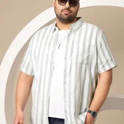 Sztori Men Plus Size Striped Casual Shirt-image-97