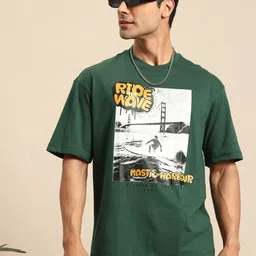 Mast & Harbour Men Printed Drop-Shoulder Sleeves T-shirt-picture-38