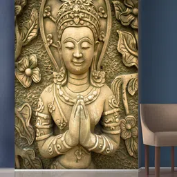 999Store Gold-Toned Flowers And Praying Hands Statue Mural Wall Stickers-image-19
