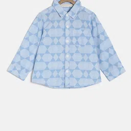 MINI KLUB Boys Blue Regular Fit Printed Casual Shirt-image-64