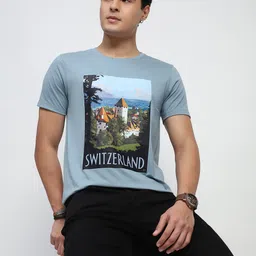 Global Republic Men Printed Raw Edge T-shirt-picture-11