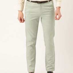 SOJANYA Men Green Smart Fit Formal Trousers-picture-38