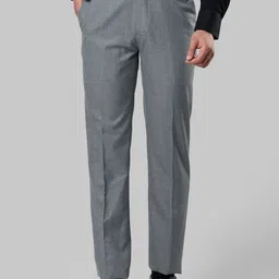 Raymond Men Grey Regular Fit Solid Formal Trousers-image-21