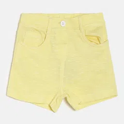 MINI KLUB Girls Yellow Solid Regular Fit Regular Shorts-picture-11