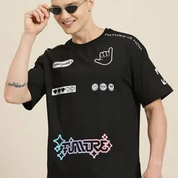 HERE&NOW Printed Drop-Shoulder Sleeves Pure Cotton T-shirt-picture-27