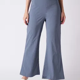 Globus Women Blue Flared Mid-Rise Bootcut Trousers-image-48
