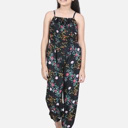 StyleStone Girls Black & Green Printed Basic Jumpsuit-picture-12