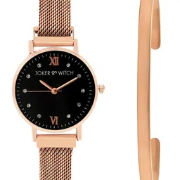 JOKER & WITCH Women Rose Gold-Toned & Black Passion Fruit Watch & Bracelet Gift Set-JWBS385-picture-38