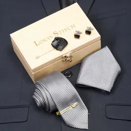 LOUIS STITCH Men Italian Silk Necktie Accessory Gift Set-picture-31