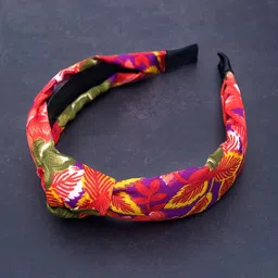 Golden Peacock Women Red & Yellow Floral Printed Hairband-picture-35