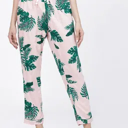 Tokyo Talkies Women Pink & Green Tropical Printed Lounge Pants-picture-20