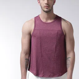 Chkokko Men Pink Self Design Round Neck Gym T-shirt-picture-50