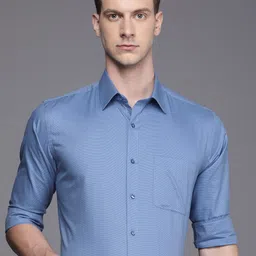 Raymond Slim Fit Textured Pure Cotton Formal Shirt-picture-25