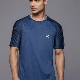 HRX by Hrithik Roshan Geometric Self Designed Rapid-Dry Training T-shirt-picture-18