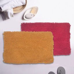 BIANCA Set Of 2 Mushroom Texture Non-Slip Shaggy Bath Rugs-picture-36