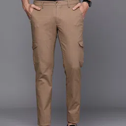Louis Philippe Sport Men Slim Fit Mid-Rise Cargos Trousers-image-52