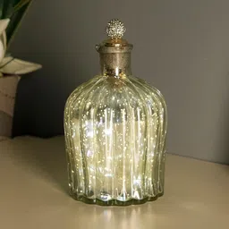 Homesake Silver-Toned Textured Handcrafted Bottle Lamp-image-90