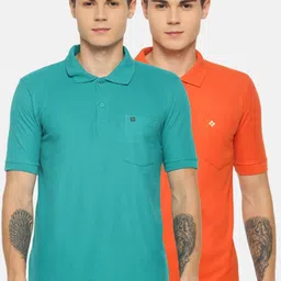 Dollar Men Multicoloured Solid Polo Collar T-shirt-picture-40