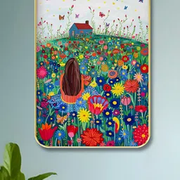 SAF Red & White Floral Printed Wooden Wall Art-image-94