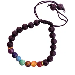 Apnisanskriti Unisex 7 Chakra Lava Stone Bracelet-picture-19