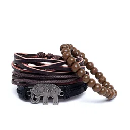 Alvaro Castagnino Black Leather Multistrand Bracelet-picture-50