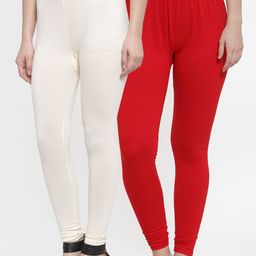 TAG 7 Women Pack Of 2 Solid Churidar-Length Leggings-picture-38