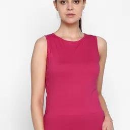appulse Women Pink Solid Round Neck T-shirt-picture-6