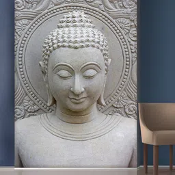 999Store White Self-Adhesive 3X5 Feet Buddha face Mural Wallpaper-picture-37