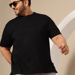 Sztori Plus Size Drop-Shoulder Sleeves Pure Cotton T-shirt-image-4