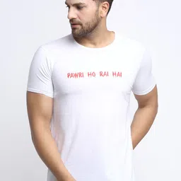 mack jonney VIMAL JONNEY Men White Solid Round Neck T-shirt-picture-34
