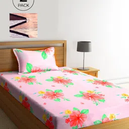 KLOTTHE 300 TC Cotton Blend 2 Single Bedsheet with 2 Pillow Covers-picture-22