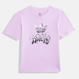 ADIDAS Girls Brand Logo Printed Pure Cotton T-shirt-picture-23