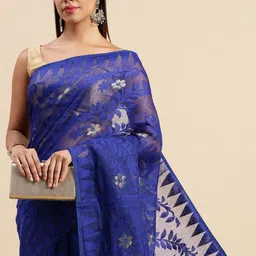 DESH BIDESH Floral Pure Cotton Taant Saree-picture-32