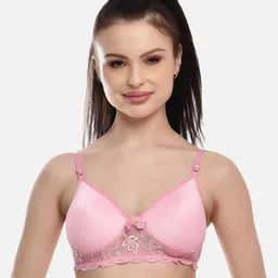 FIMS Pink Solid Bra Lightly Padded-picture-35