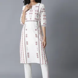 W Straight Cotton Kurta-image-77