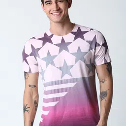 Huetrap Men Pink Printed Round Neck T-shirt-picture-41