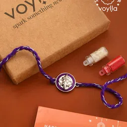 Studio Voylla Sterling Silver Ganesha Rakhi-picture-12