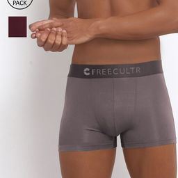 FREECULTR Men Pack of 2 Solid Anti-Bacterial Trunks FC-CX-T-MG-PW-L-picture-42