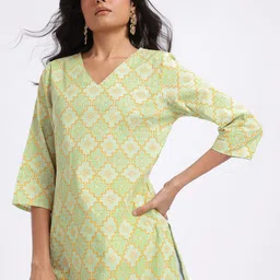 Anouk Geometric Printed V-Neck Pure Cotton Kurta-picture-12