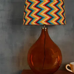 Grated Ginger Multi Printed Big Bump Contemporary Table Lamp with Shade-picture-41