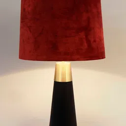 Grated Ginger Rust Solid Dark Rocky Road Bedside Table Lamp-picture-37