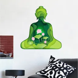 rawpockets Green & Pink Buddha Wall Sticker-picture-15