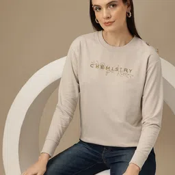 Chemistry Buttoned Detail Printed Sweatshirt-picture-34