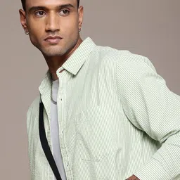 Roadster Men Striped Pure Cotton Casual Shirt-image-31